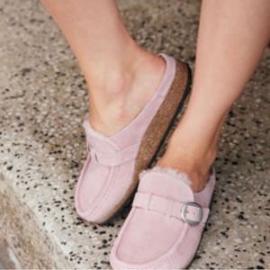 Birkenstock shearling buckley Sz 8 pink